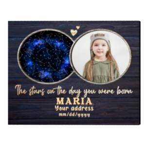 Custom Constellation Star Map Art Gift For Daughter, Birthday Gift For Daughter, Nursery Decor – Best Personalized Gifts For Everyone