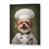 Custom Dog Chef Portrait Canvas, Personalized Pet Chef Wall Art, Funny Pet Lover Gifts – Best Personalized Gifts For Everyone