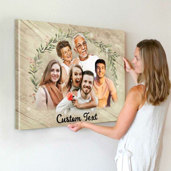 Custom Family Portrait Wall Art, Watercolor Photo Merge, Memorial Portrait Canvas, Gift For Parents – Best Personalized Gifts For Everyone
