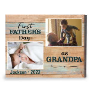 Custom First Grandpa Fathers Day Photo Gifts, First Fathers Day As Grandpa Picture Frame, Gift For New Grandpa – Best Personalized Gifts For Everyone