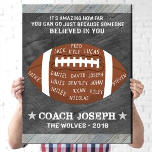 Custom Football Coach Gift Sign Thank You Coach Print Football Coach Appreciation Gift Word Art 3