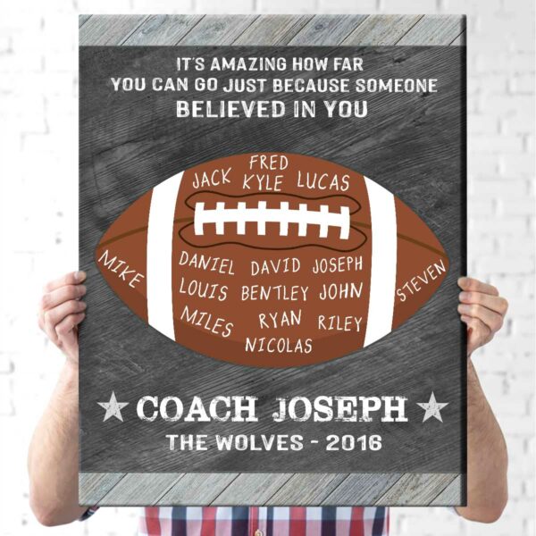 Custom Football Coach Gift Sign, Thank You Coach Print, Football Coach Appreciation Gift Word Art