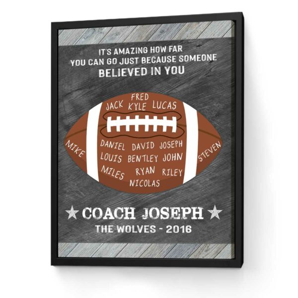 Custom Football Coach Gift Sign, Thank You Coach Print, Football Coach Appreciation Gift Word Art