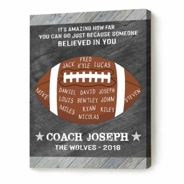 Custom Football Coach Gift Sign, Thank You Coach Print, Football Coach Appreciation Gift Word Art