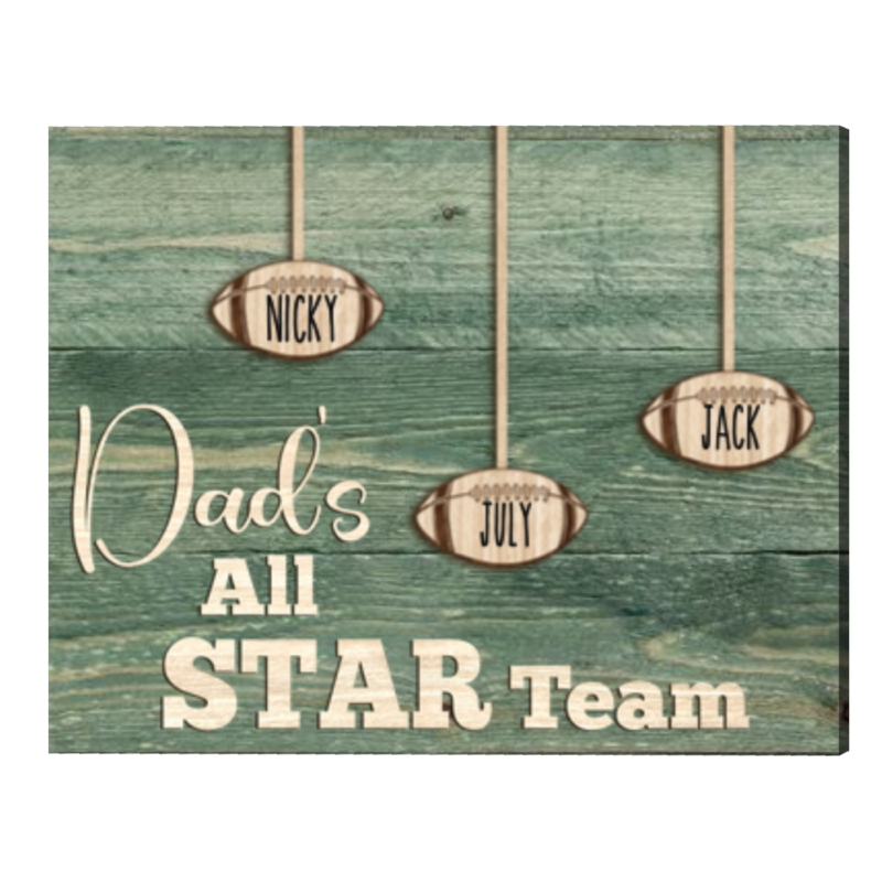 Custom Football Gift For Dad, Dad Football Gift From Kids Print, Dads All Star Team Frame Custom Football Gift For Dad, Dad Football Gift From Kids Print, Dads All Star Team Frame