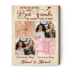 Custom Friendship Two Map Print With Photo Canvas, Personalized Friend Moving Gift, Long Distance Friendship Gifts – Best Personalized Gifts For Everyone