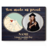 Custom Graduation Gift Map Print With Picture, Graduation Gift For Daughter From Parents, You Made Us Proud Canvas – Best Personalized Gifts For Everyone