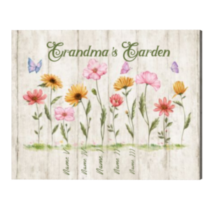 Custom Grandma’s Garden Wall Art, Personalized Gift For Grandma, Grandma Gift Ideas