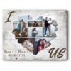 Custom Heart Shaped Photo Collage Canvas Print, Personalized Photos Of Us Picture Collage Gift, Wedding Anniversary Gift For Her – Best Personalized Gifts For Everyone