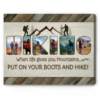 Custom Hiking Photo Collage Canvas, Gifts For Hiking Lovers, Hiker Gifts, Hiking Gifts For Him For Her – Best Personalized Gifts For Everyone