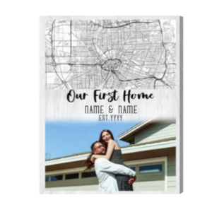 Custom Home Map Wall Art, First Home Gift, Gifts For New Homeowners, Personalized Realtor Gift – Best Personalized Gifts For Everyone