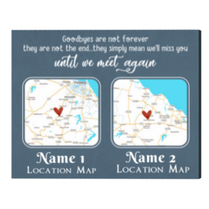 Custom Leaving Gifts 2 Place Map Print, Going Away Gift For Family For Friends, Moving Away Gift Print – Best Personalized Gifts For Everyone