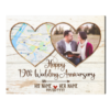 Custom Map Print 19th Anniversary Gift, Custom Heart Map, 19 Year Wedding Anniversary Present