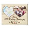Custom Map Print 20 Year Anniversary Gift, Custom Heart Map Print, 20th Anniversary Gift Ideas
