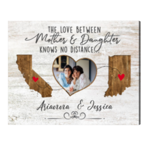 Custom Mother Daughter Long Distance State, Long Distance Relationship Gifts, Mother And Daughter Gift Print