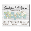 Custom Multi Location Wedding Anniversary Gift, Met Engaged Married Map Print, Paper Anniversary Gift