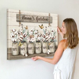 Custom Nanas Garden Canvas Garden Gifts For Grandma Mothers Day Gift For Grandmother With Grandkids Names Best Personalized Gifts For Everyone 3