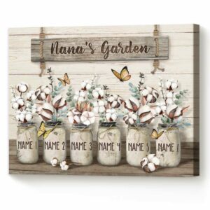 Custom Nanas Garden Canvas Garden Gifts For Grandma Mothers Day Gift For Grandmother With Grandkids Names Best Personalized Gifts For Everyone 5