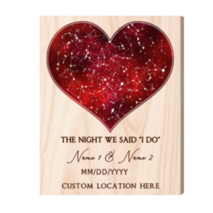 Custom Night Sky Canvas, The Night We Said I Do Star Map Canvas Print, Custom Star Map Gift For Lovers
