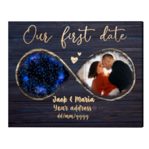 Custom Our First Date Star Map Gifts Print, Special Date Anniversary Gift, First Date Gifts With Photo
