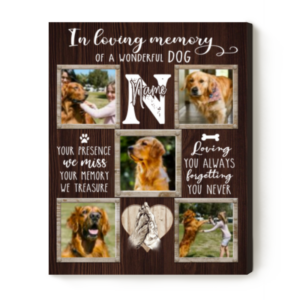 Custom Pet Memorial With Photo Collage, Dog Bereavement Frame Canvas, Pet Sympathy Gift, Dog Loss Photo Canvas, Personalized Pet Loss Gifts – Best Personalized Gifts For Everyone