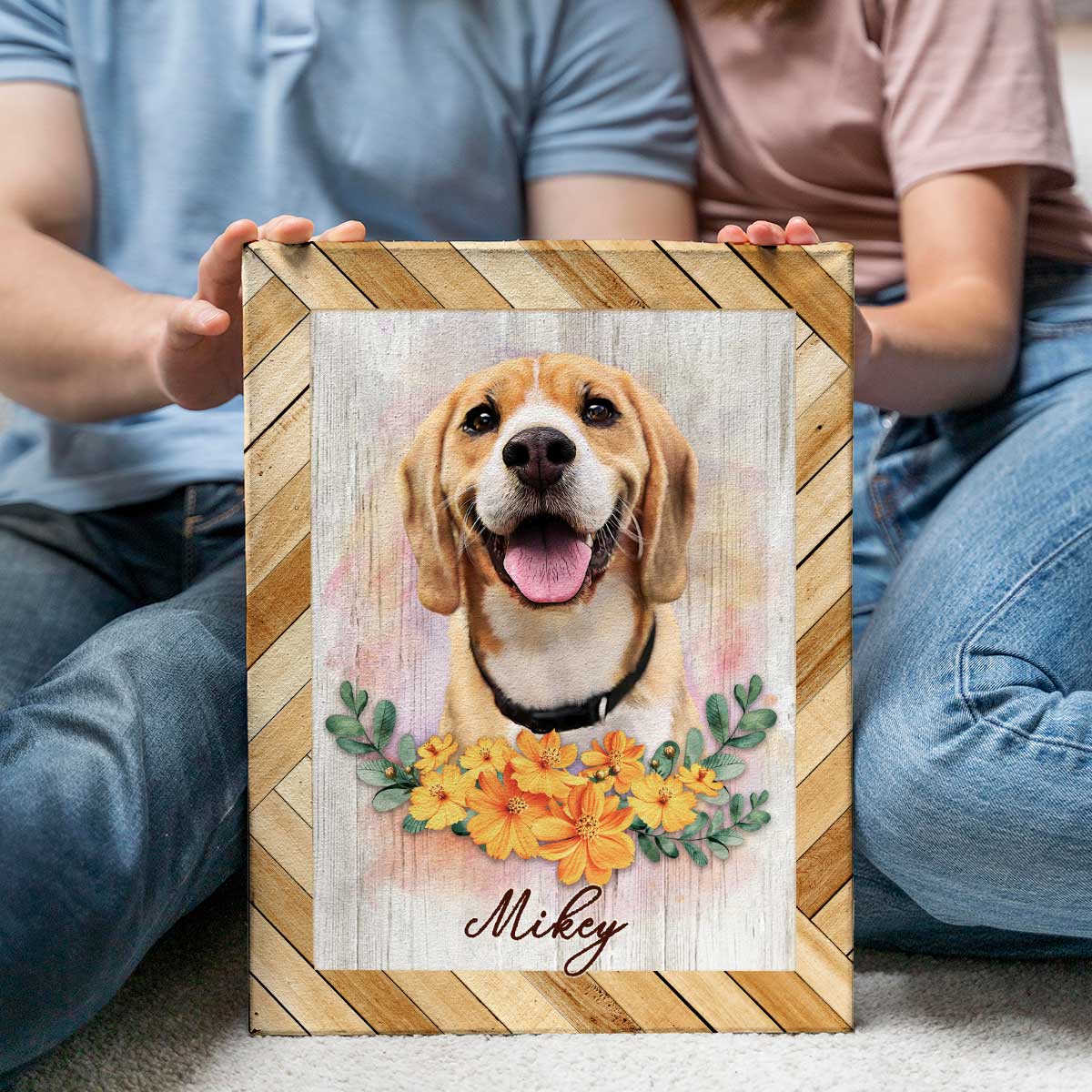 Custom Pet Portrait Canvas, Gifts For Dog Lovers, Pet Portrait With Yellow Flowers, Pet Memorials - Best Personalized Gifts For Everyone Custom Pet Portrait Canvas, Gifts For Dog Lovers, Pet Portrait With Yellow Flowers, Pet Memorials - Best Personalized Gifts For Everyone