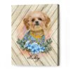 Custom Pet Portrait, Pet Portrait With Flowers, Pet Memorials, Gifts For Dog Lovers – Best Personalized Gifts For Everyone