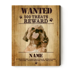Custom Pet Wanted Vintage Canvas, Personalized Funny Criminal Dog Art, Pet Lover Gift – Best Personalized Gifts For Everyone