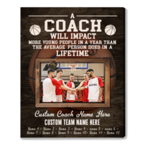 Custom Photo Basketball Coach Gift, Team Gift For Basketball Coach, Assistant Coach Gifts