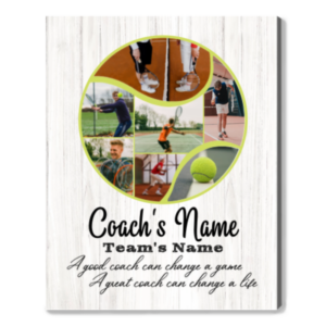 Custom Photo Collage Gift For Tennis Coach, Team Gift For Tennis Coach Frame, Tennis Ball Collage