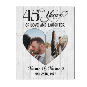 Custom Photo Gift For 45th Wedding Anniversary Print, 45 Years Of Love And Laughter Print – Best Personalized Gifts For Everyone