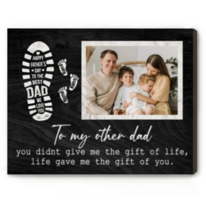 Custom Photo Happy Fathers Day Bonus Dad Gifts, Personalized Step Dad Gift, Fathers Day Gift For Step Dad – Best Personalized Gifts For Everyone