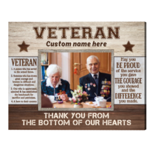 Custom Photo Print Gift For Veteran, Veterans Day Gift, Thank You Gift For Veteran Canvas, Gifts For Veteran – Best Personalized Gifts For Everyone
