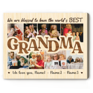 Custom Picture Canvas For Grandma, Grandmother Mother’s Day Gift, Grandmother Personalized Gifts From Grandkids, Birthday Gift For Grandma – Best Personalized Gifts For Everyone