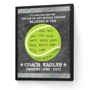 Custom Print Gift For Tennis Coach, Tennis Coach Gift Word Art Canvas , Assistant Coach Gifts Frame