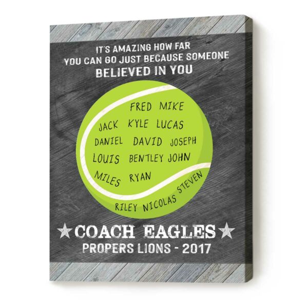 Custom Print Gift For Tennis Coach, Tennis Coach Gift Word Art Canvas , Assistant Coach Gifts Frame