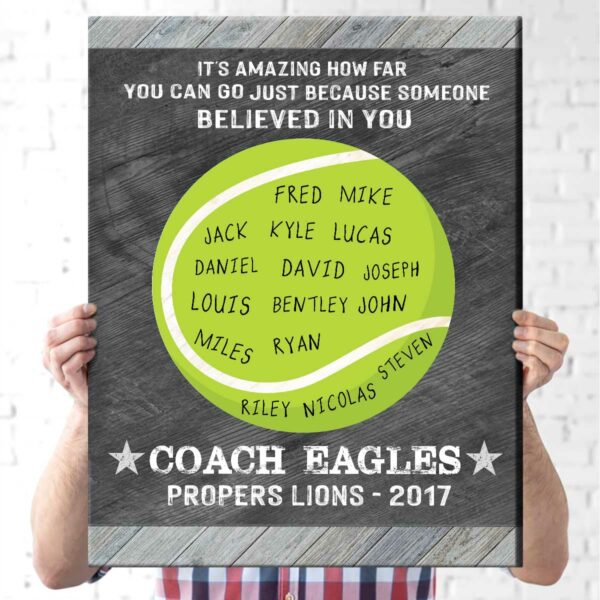 Custom Print Gift For Tennis Coach, Tennis Coach Gift Word Art Canvas , Assistant Coach Gifts Frame
