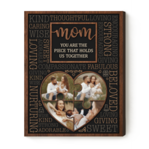 Custom Puzzle Sign Canvas For Mom, Personalized Mother’s Day Gifts For Mom From Son Daughter, Unique Birthday Presents For Mom – Best Personalized Gifts For Everyone