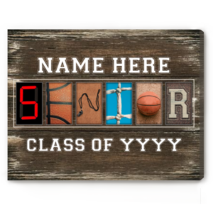 Custom Senior Basketball Letter Art Canvas Print, Class Of 2024 Senior Night Basketball Gifts, Personalized Gift Ideas For Basketball Players – Best Personalized Gifts For Everyone