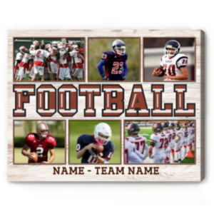 Custom Senior Night Football Night Collage Gift, American Football Player Gift, Personalized Gifts For Football Lovers, Football Picture Canvas – Best Personalized Gifts For Everyone