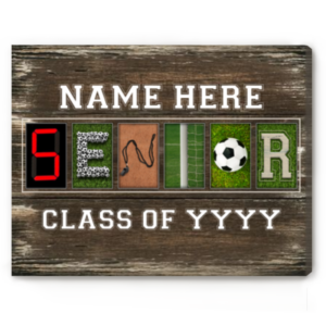 Custom Senior Soccer Letter Art Canvas Print, Class Of 2024 Senior Night Soccer Gifts, Personalized Gifts For Soccer Players – Best Personalized Gifts For Everyone