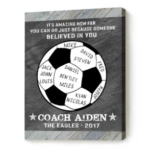 Custom Soccer Coach Gift Sign, End Of Season Gift For Coach Print With Names, Soccer Coach Appreciation Gift