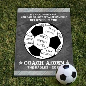 Custom Soccer Coach Gift Sign End Of Season Gift For Coach Print With Names Soccer Coach Appreciation Gift 3