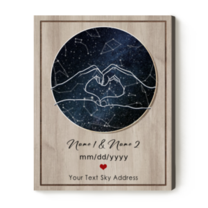 Custom Star Map By Date And Location Print, 1st Anniversary Gift For Boyfriend, Wedding Anniversary Night Sky Gift For Couple – Best Personalized Gifts For Everyone