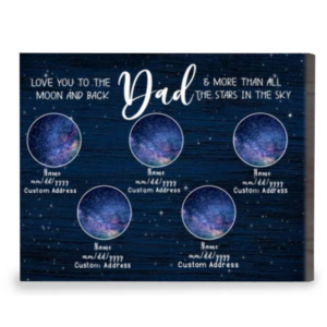 Custom Star Map By Date Print For Dad, Night Sky Fathers Day Gifts For Dad, Dad Birthday Gift From Children – Best Personalized Gifts For Everyone