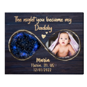 Custom Star Map Gift For New Dad, Personalized First Time Dad Gift, First Father’s Day Gifts, The Night You Became My Daddy Canvas With Photo – Best Personalized Gifts For Everyone