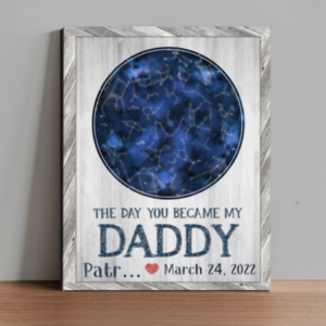Custom Star Map The Day You Became My Daddy Print, New Dad Gifts For Husband From Wife