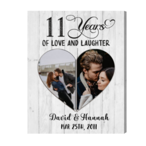 Custom Steel Anniversary Photo Gifts For Him, 11 Year Anniversary Gift Frame, Love And Laughter – Best Personalized Gifts For Everyone