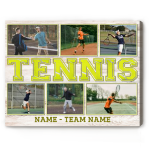 Custom Tennis Picture Collage Canvas Print, Tennis Senior Gifts, Personalized Tennis Gifts For Him For Her, Gifts For Tennis Players – Best Personalized Gifts For Everyone