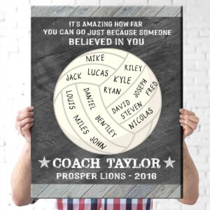 Custom Volleyball Coach Sign, Volleyball End Of Season Gift For Coach, Thank You Coach Art Print
